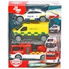 3-Pack Svenska Räddningsfordon SOS team med Svenska Räddningstjänstens Ambulans, Brandbil och Polisbil