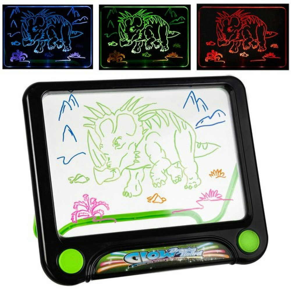 Fluorescerande Magisk Ritplatta med Dinosauriemotiv