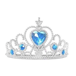 Silver Prinsesstiara med Blå Diamanter