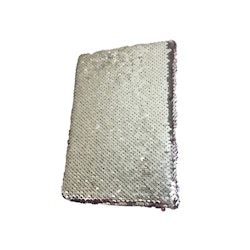 Rosa/Silver A5 Glittrig Anteckningsbok med Paljetter