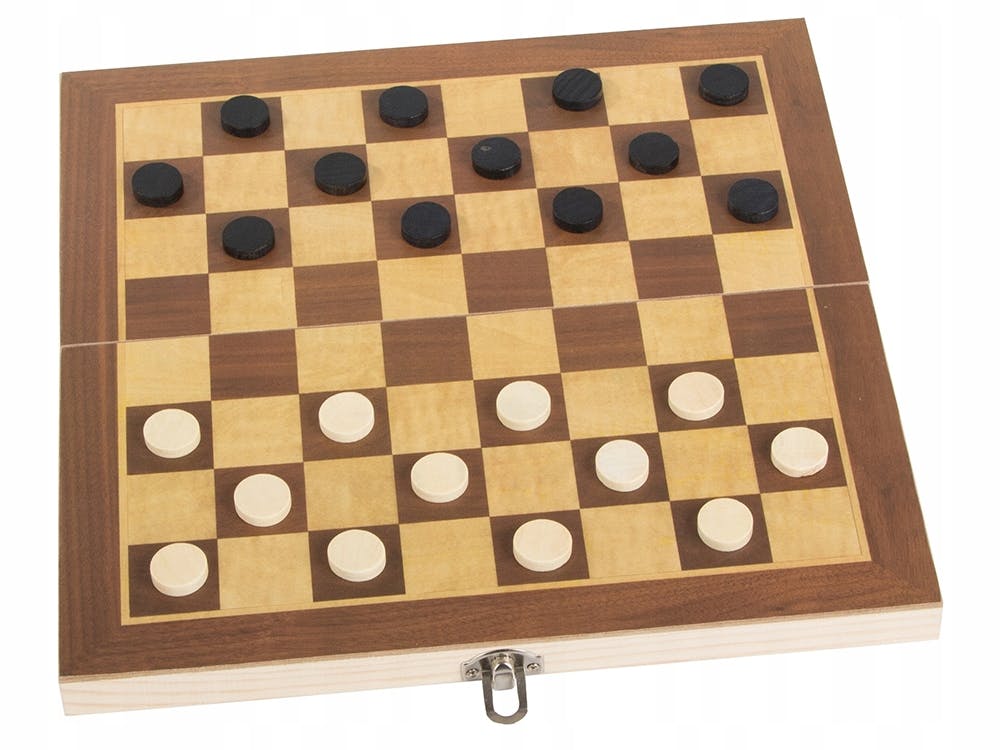 Schackspel, Dam, Backgammon 3 in 1 spel i Trä
