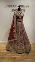 Lehenga maroon/gold