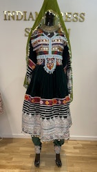 Afghan dress dark green