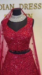 Lehenga cherry red
