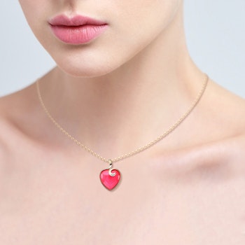 Smyckesset hjärta Örhängen och Halsband