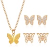 Smyckesset Halsband och 2 par örhängen Fjärilar