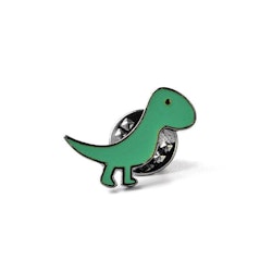 Söt lekfull dinosauriebrosch Pin Grön
