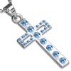 Halsband Kors med blå Cubic Zirkonia