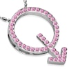 Halsband Mansymbol med rosa Cubic Zirkonia