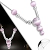 Halsband Cirklar/stavar och Lila kattögonstenar