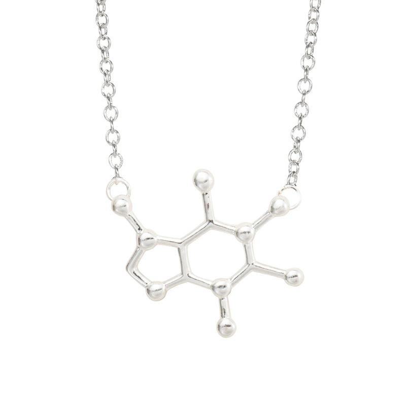Halsband med Kemiska Molekyl Silverfärgad