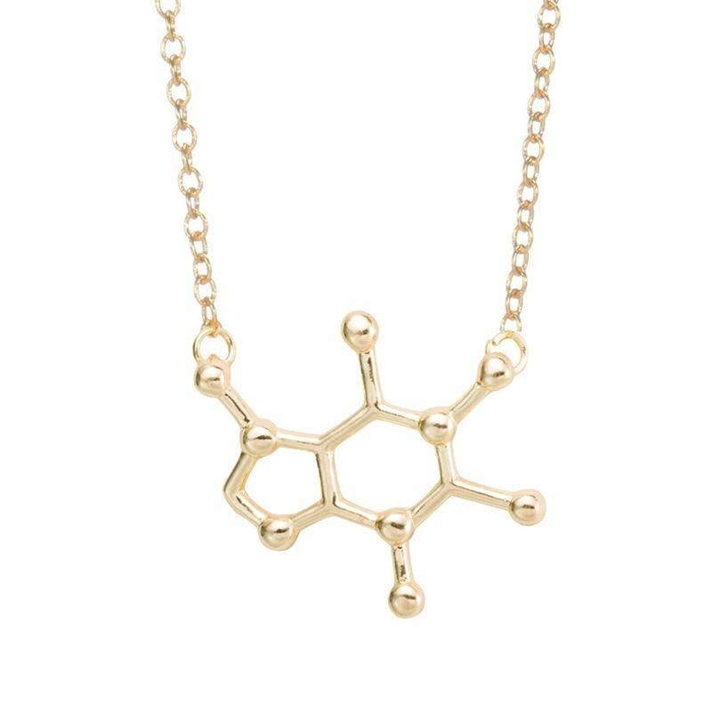 Halsband med Kemiska Molekyl Guldfärg