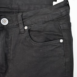 Stretchjeans Shortcut med fransar SVART - 3D Denim