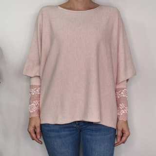 ANDRASORTERING Stickad Ponchotröja ROSE
