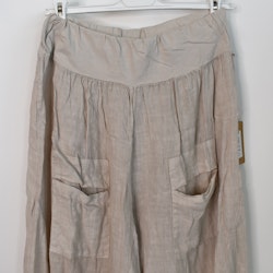 Byxkjol i linne BEIGE