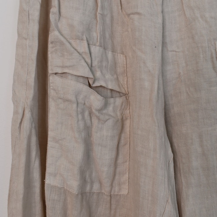 Byxkjol i linne BEIGE