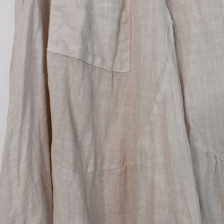 Byxkjol i linne BEIGE
