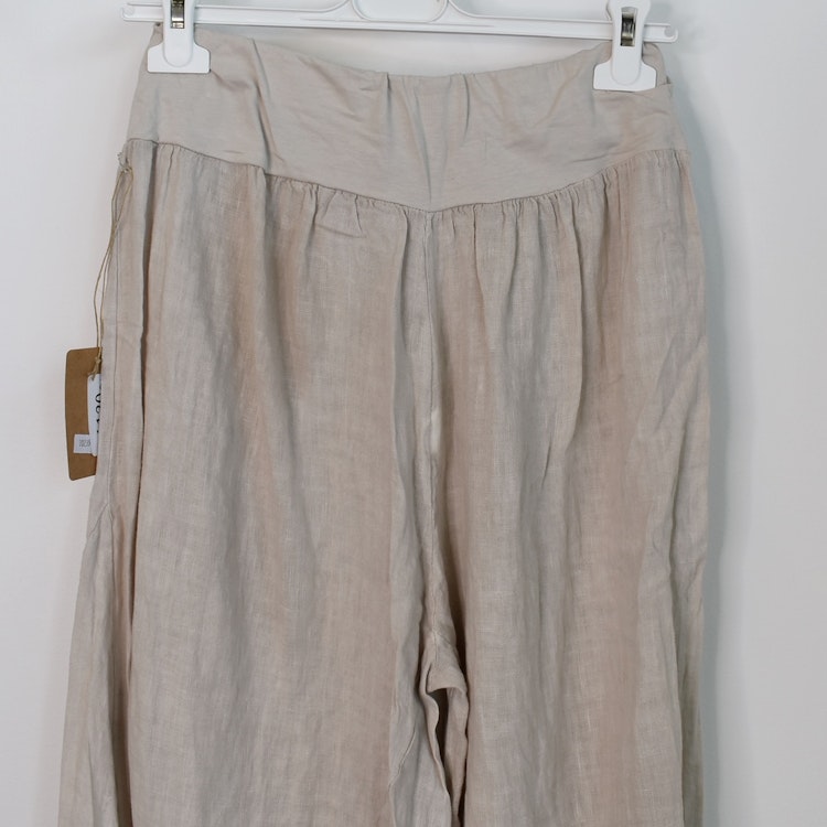 Byxkjol i linne BEIGE