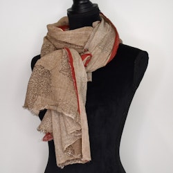 Scarf Rachel BEIGE/RÖD - The Moshi