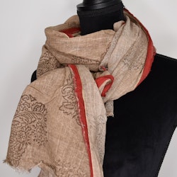 Scarf Rachel BEIGE/RÖD - The Moshi