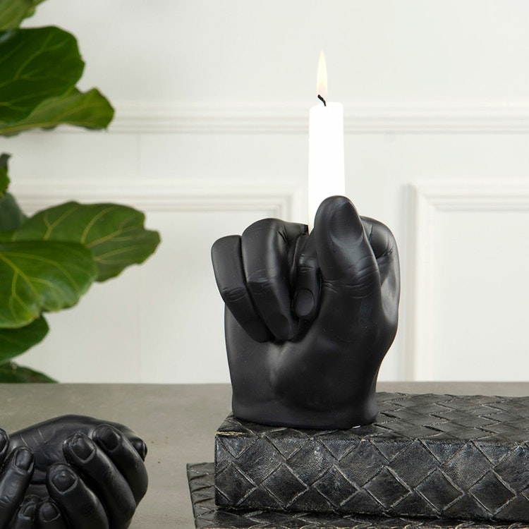 Ljusstake Finger Poly SVART - A Lot Decoration