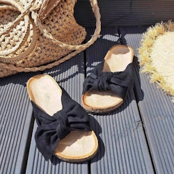 Sandal med rosett SVART - Bello Star