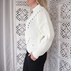 Mönsterstickad tröja WHITE - Ajlajk