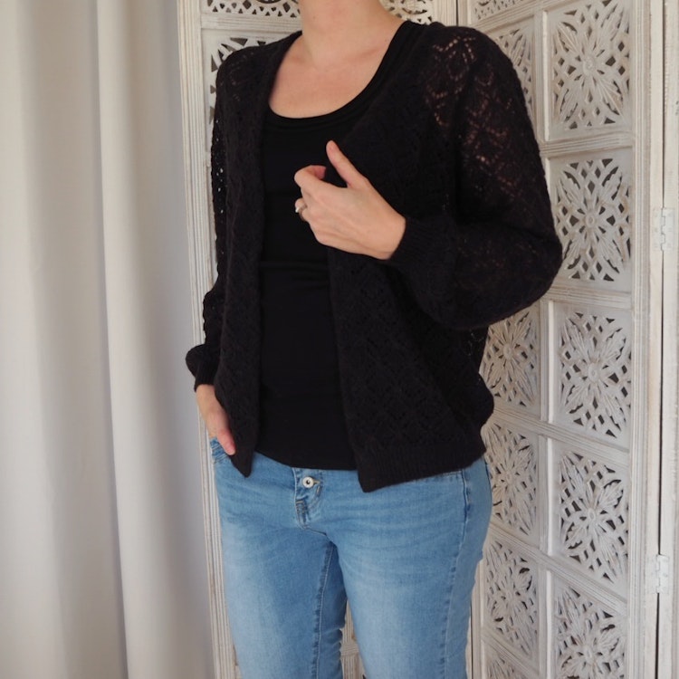 Kort Cardigan Naima SVART - Saint Tropez