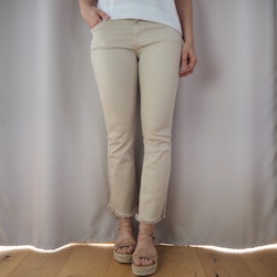 Stretchjeans Shortcut med fransar BEIGE - 3D Denim
