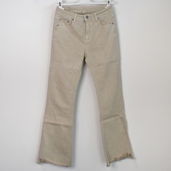 Stretchjeans Shortcut med fransar BEIGE - 3D Denim