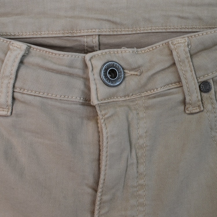 Stretchjeans Shortcut med fransar BEIGE - 3D Denim