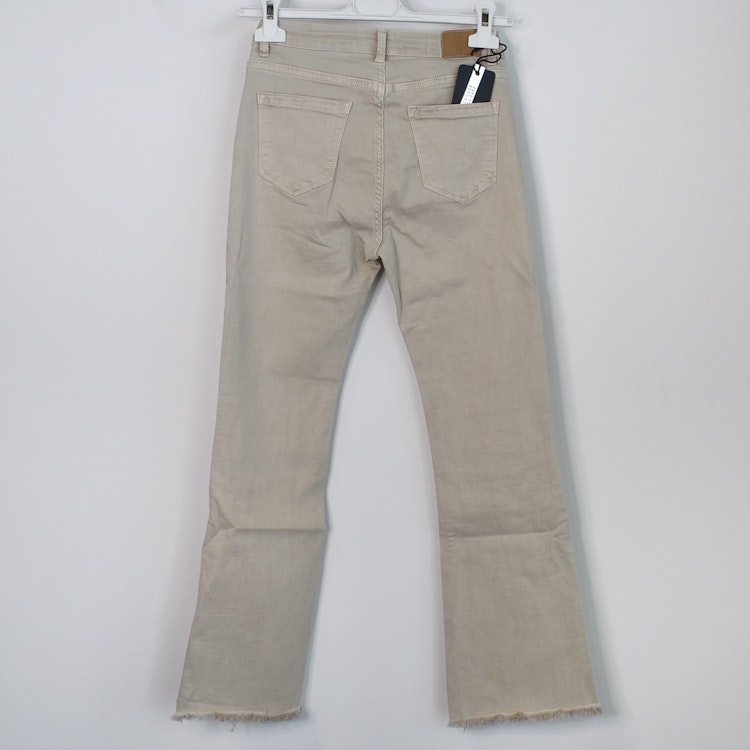 Stretchjeans Shortcut med fransar BEIGE - 3D Denim