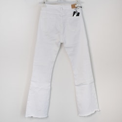 Stretchjeans Shortcut med fransar VIT - 3D Denim