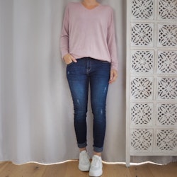 Stretchjeans med fransar MÖRK DENIM - Train of Trend