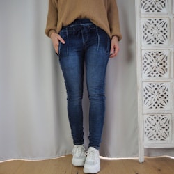 Stretchjeans med resår i midjan MÖRK DENIM - Place du Jour