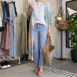 Jeans Shortcut med fransar SLITEN LJUS BLÅ - 3D Denim