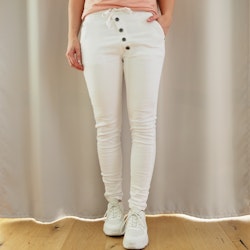 Baggy Jeans med knappar VIT - 3D Denim
