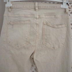 Stretchjeans med fransar BEIGE - 3D Denim