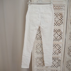 Baggy Jeans med knappar VIT - 3D Denim