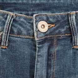 Jeans med fransar SLITEN MÖRK BLÅ - 3D Denim