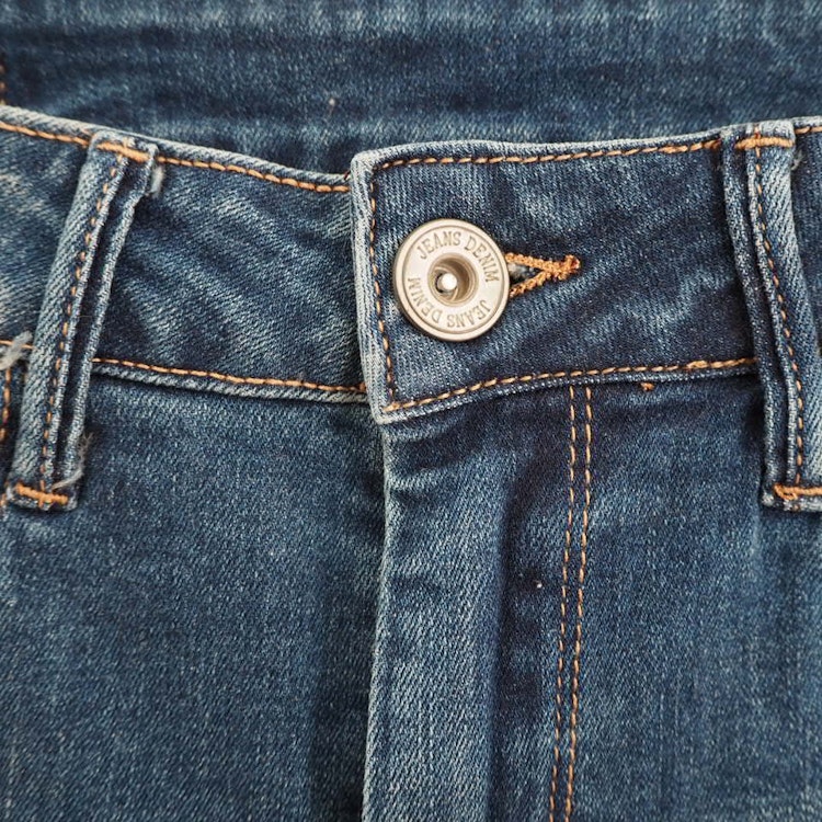 Jeans med fransar SLITEN MÖRK BLÅ - 3D Denim