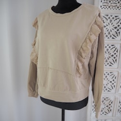 Collegetröja med volang BEIGE - d´NADA