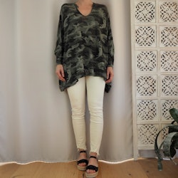 Stretchjeans med fransar KRÄMVIT/BEIGE - 3D Denim