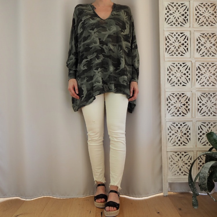 Stretchjeans med fransar KRÄMVIT/BEIGE - 3D Denim