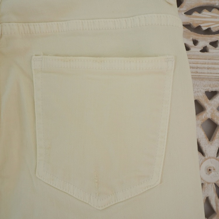 Stretchjeans med fransar KRÄMVIT/BEIGE - 3D Denim
