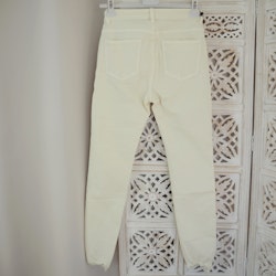 Stretchjeans med fransar KRÄMVIT/BEIGE - 3D Denim