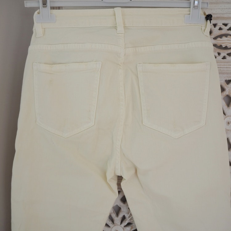 Stretchjeans med fransar KRÄMVIT/BEIGE - 3D Denim