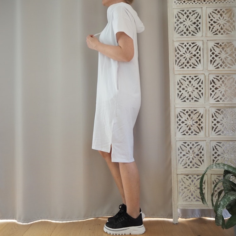 Hoodieklänning VIT