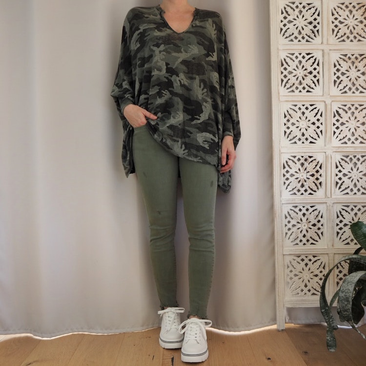 Stretchjeans med fransar ARMY - 3D Denim