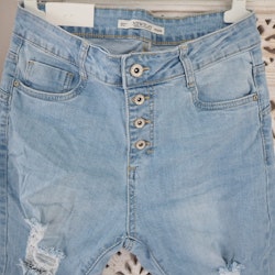 Jeans Capri SLITEN LJUS BLÅ - Newplay